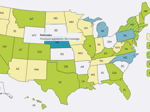 Screenshot of US states colorized by category